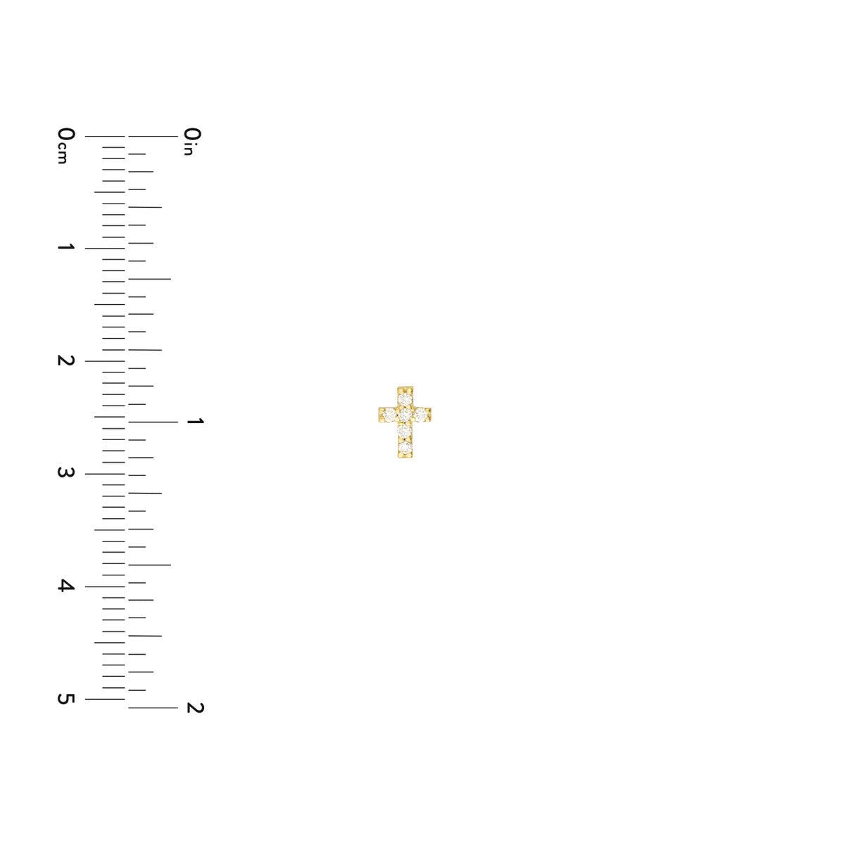 Birmingham Jewelry - 14K Gold 0.10tcw Diamond Cross Stud Earrings - Birmingham Jewelry