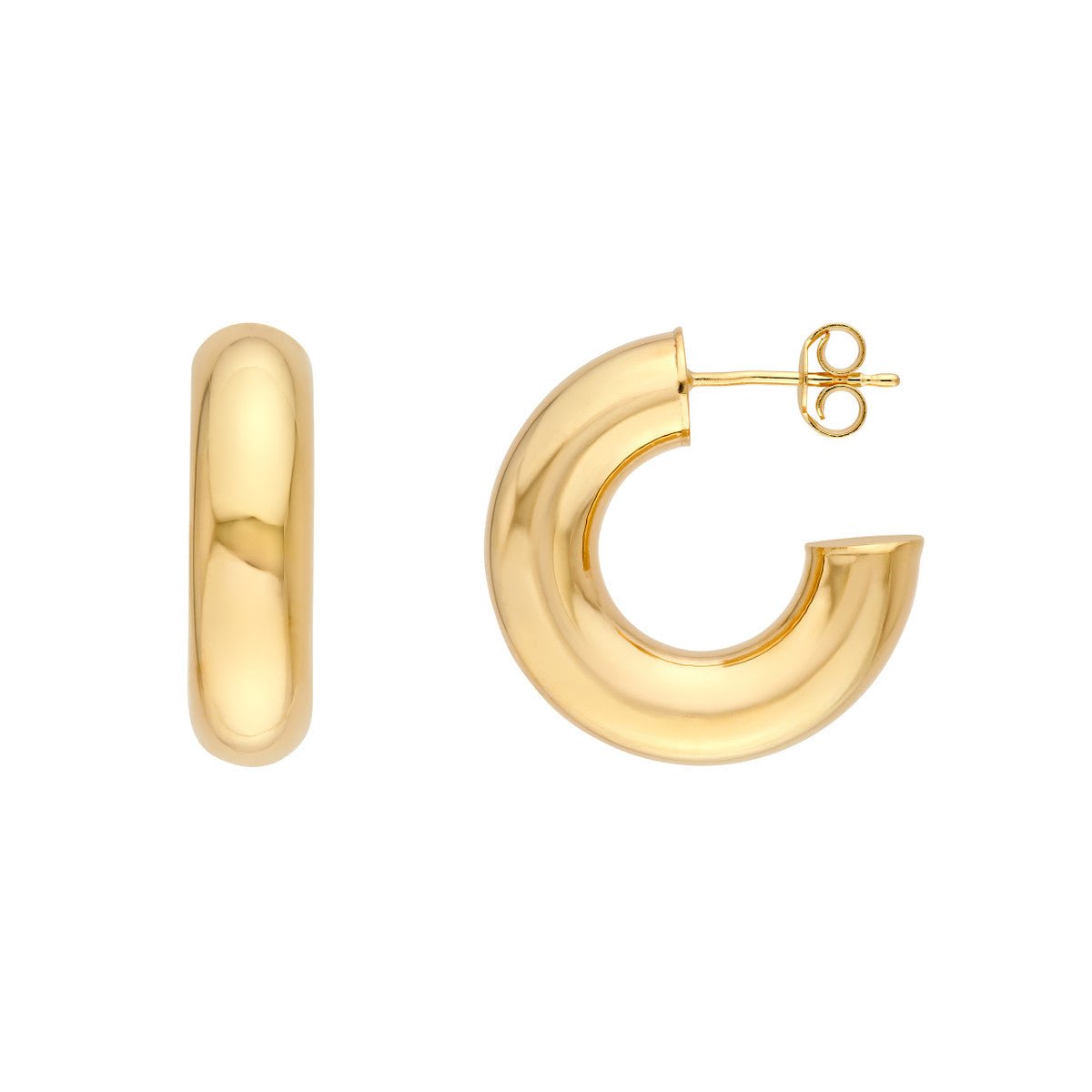 Birmingham Jewelry - 14K Gold 10.00mm Polished Open Hoop Earrings - Birmingham Jewelry