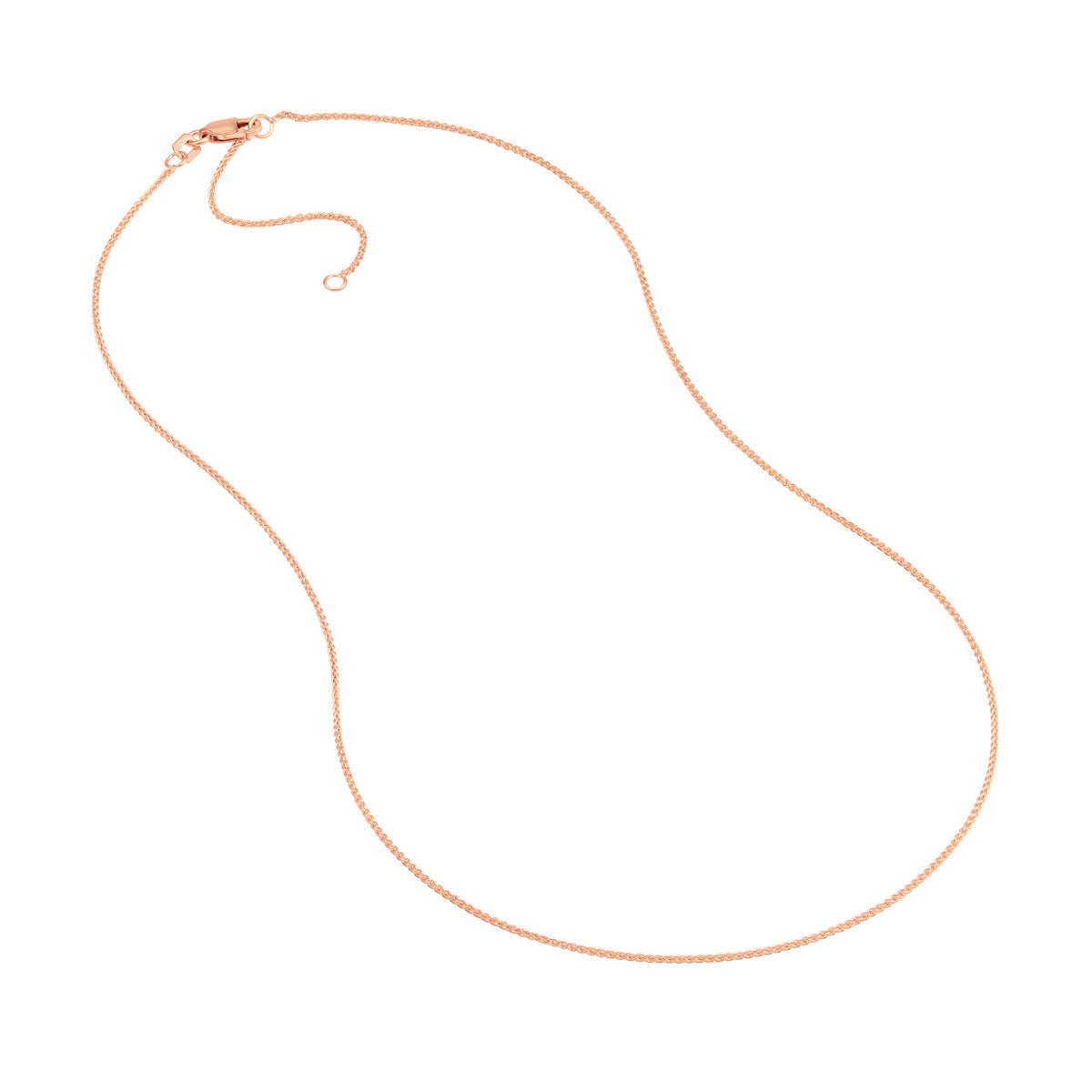 Birmingham Jewelry - 14K Gold 1.05mm Adjustable Wheat Chain with Lobster Lock - Birmingham Jewelry