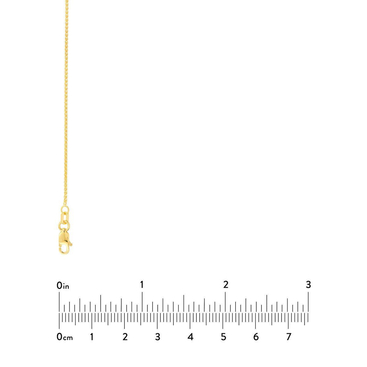 Birmingham Jewelry - 14K Gold 1.05mm Adjustable Wheat Chain with Lobster Lock - Birmingham Jewelry