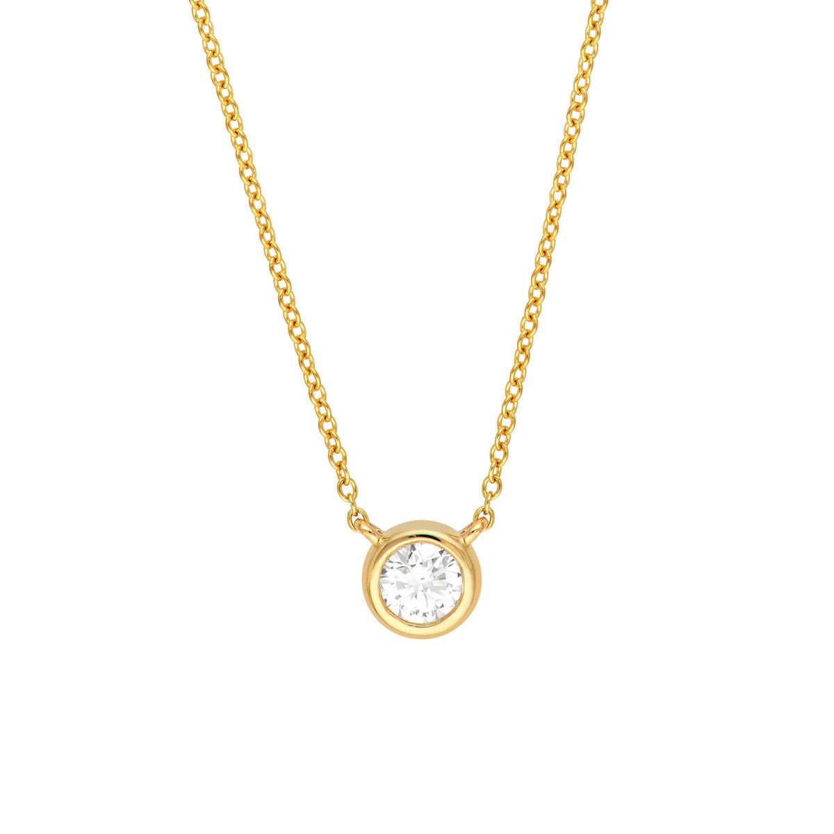 Birmingham Jewelry - 14K Gold 1/4tcw Diamond Bezel Necklace - Birmingham Jewelry