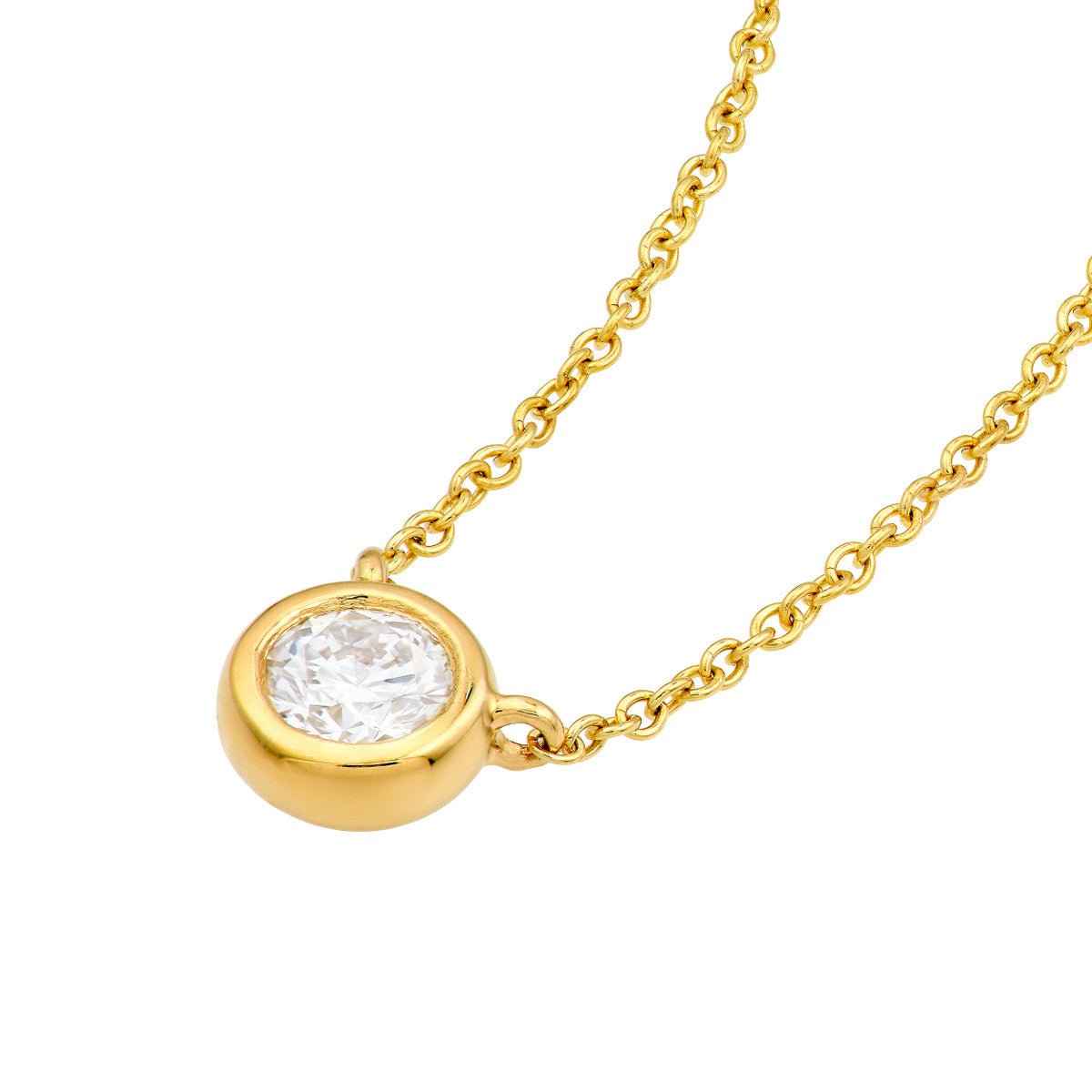 Birmingham Jewelry - 14K Gold 1/4tcw Diamond Bezel Necklace - Birmingham Jewelry