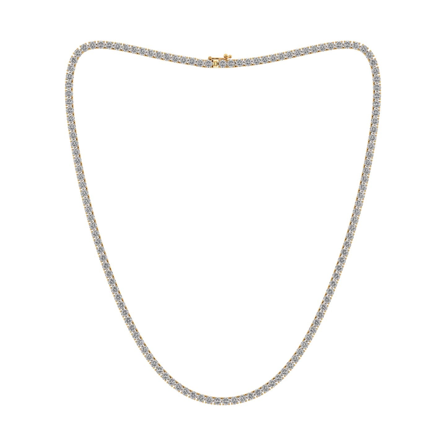 14K Gold 16.00" Round Lab Grown Diamond Tennis Necklace 12.00ct Birmingham Jewelry Lab Grown Diamond Tennis Necklace Birmingham Jewelry 