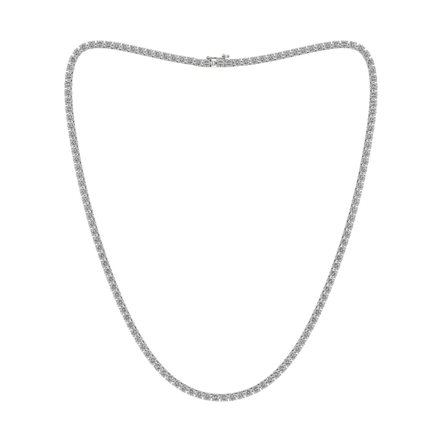14K Gold 18.00" Round Lab Grown Diamond Tennis Necklace 8.00ct Birmingham Jewelry Lab Grown Diamond Tennis Necklace Birmingham Jewelry 