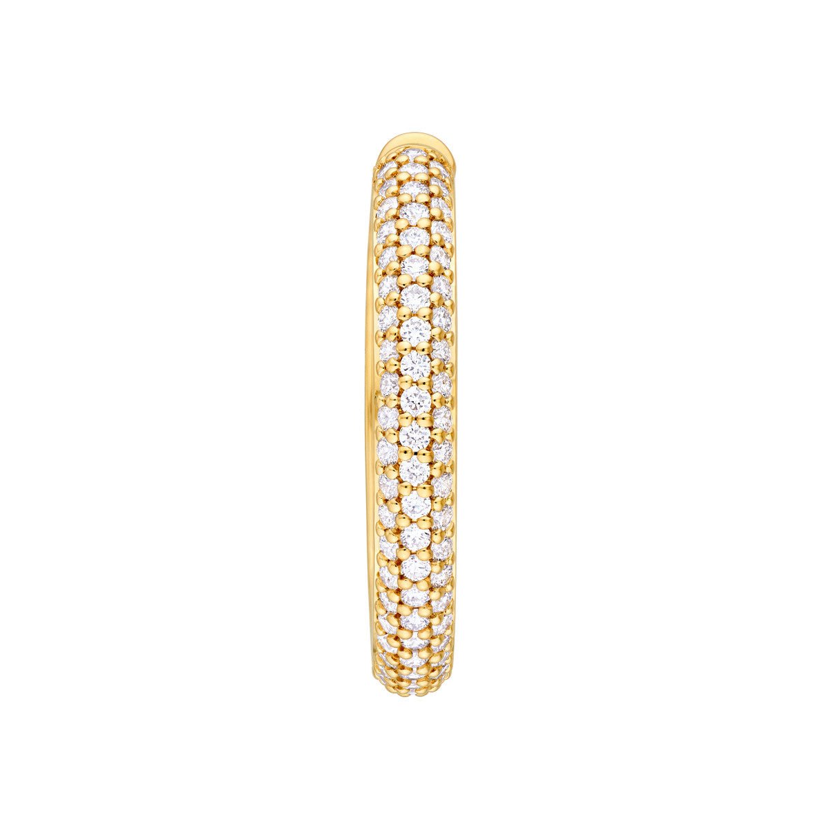 14K Gold 3 Row Diamond Pave Hoop Earrings (1-1/3tcw) Birmingham Jewelry Earrings Birmingham Jewelry 