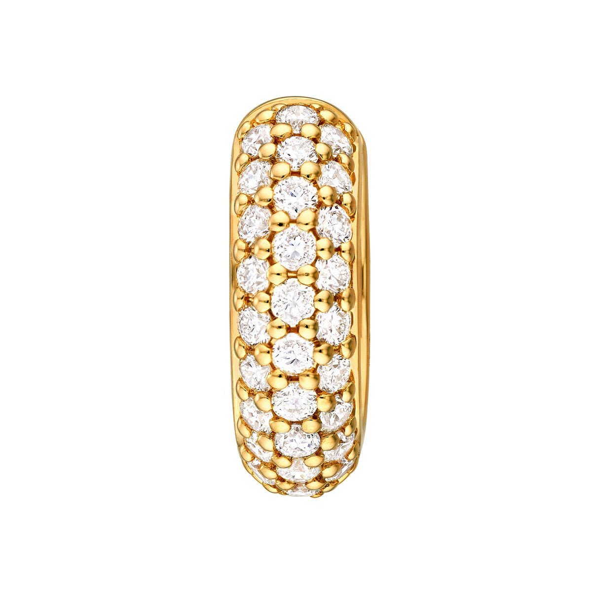 Birmingham Jewelry - 14K Gold 3 Row Diamond Pave Huggies (1/2tcw) - Birmingham Jewelry