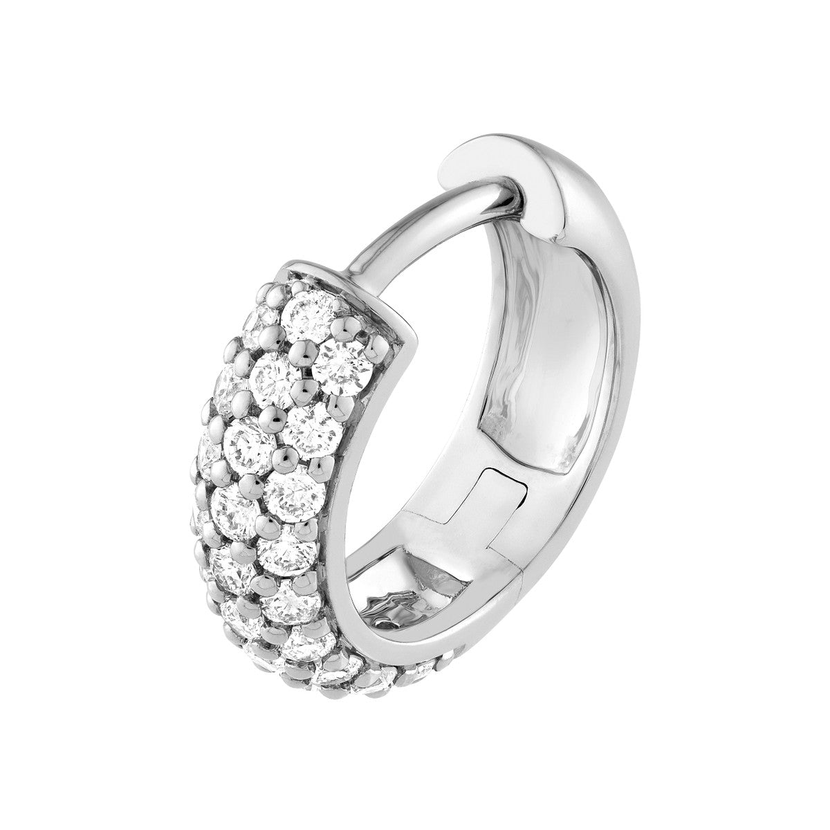 14K Gold 3 Row Diamond Pave Huggies (1/2tcw) Birmingham Jewelry Earrings Birmingham Jewelry 