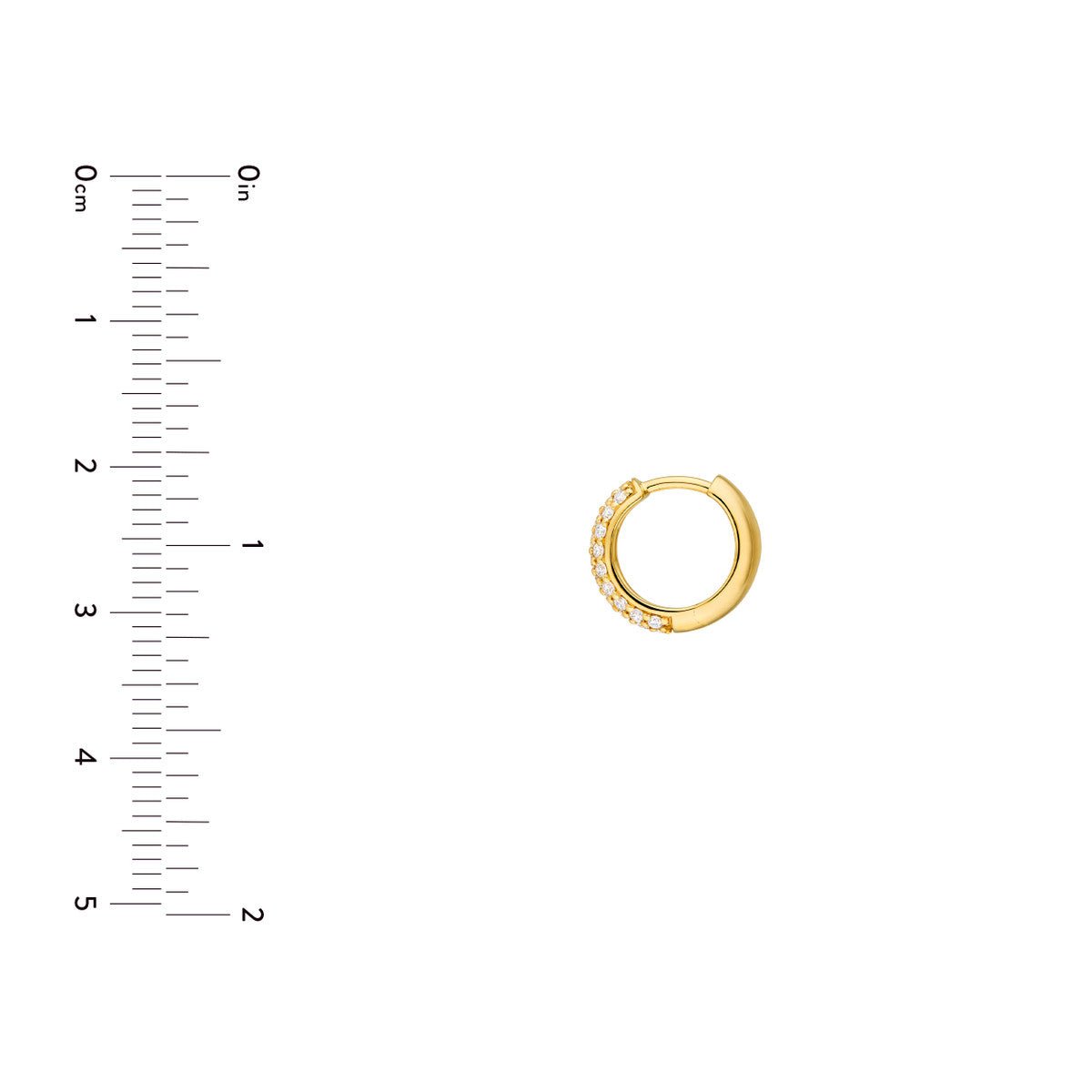 14K Gold 3 Row Diamond Pave Huggies (1/2tcw) Birmingham Jewelry Earrings Birmingham Jewelry 