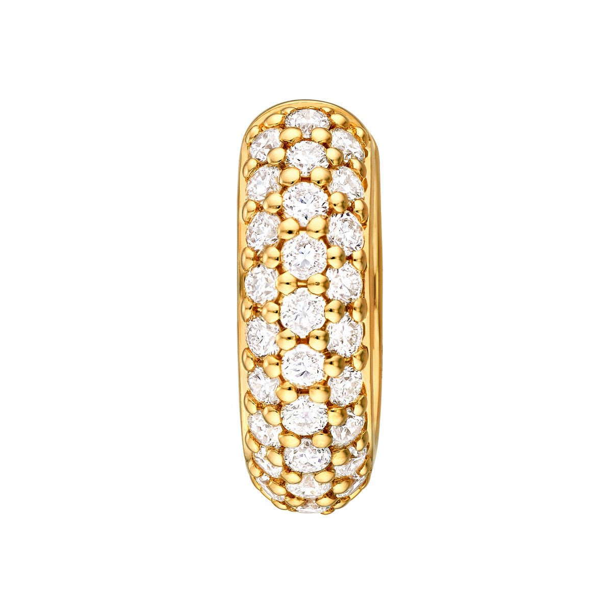 14K Gold 3 Row Diamond Pave Huggies (1/2tcw) Birmingham Jewelry Earrings Birmingham Jewelry 