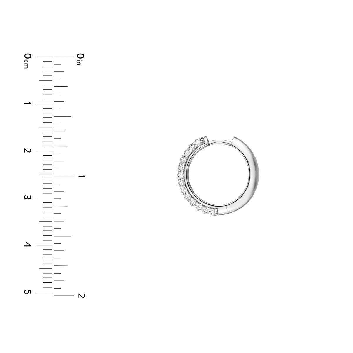 14K Gold 3 Row Diamond Pave Huggies (3/4tcw) Birmingham Jewelry Earrings Birmingham Jewelry 