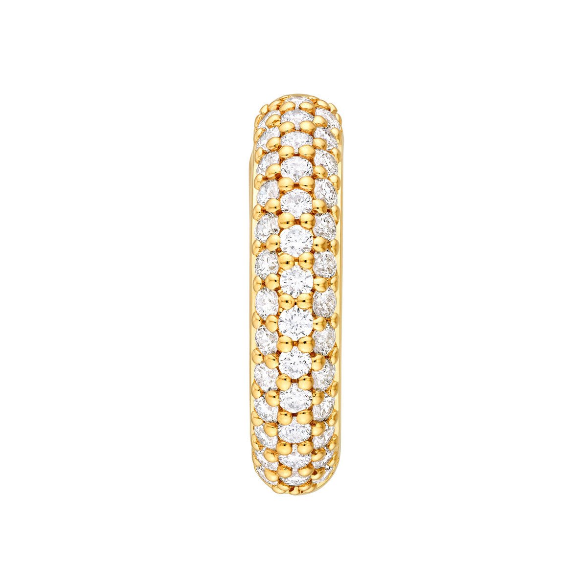 14K Gold 3 Row Diamond Pave Huggies (3/4tcw) Birmingham Jewelry Earrings Birmingham Jewelry 
