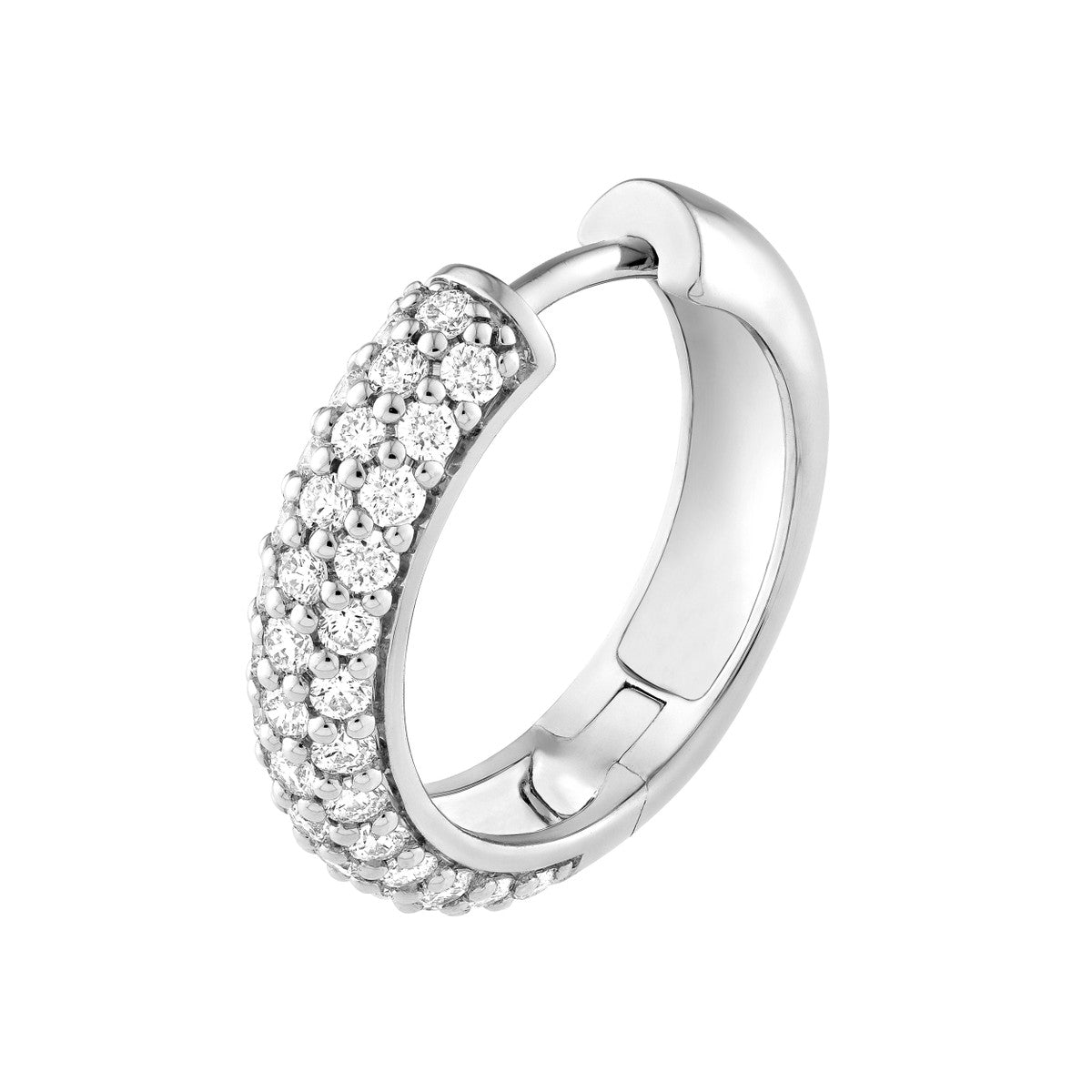 14K Gold 3 Row Diamond Pave Huggies (3/4tcw) Birmingham Jewelry Earrings Birmingham Jewelry 