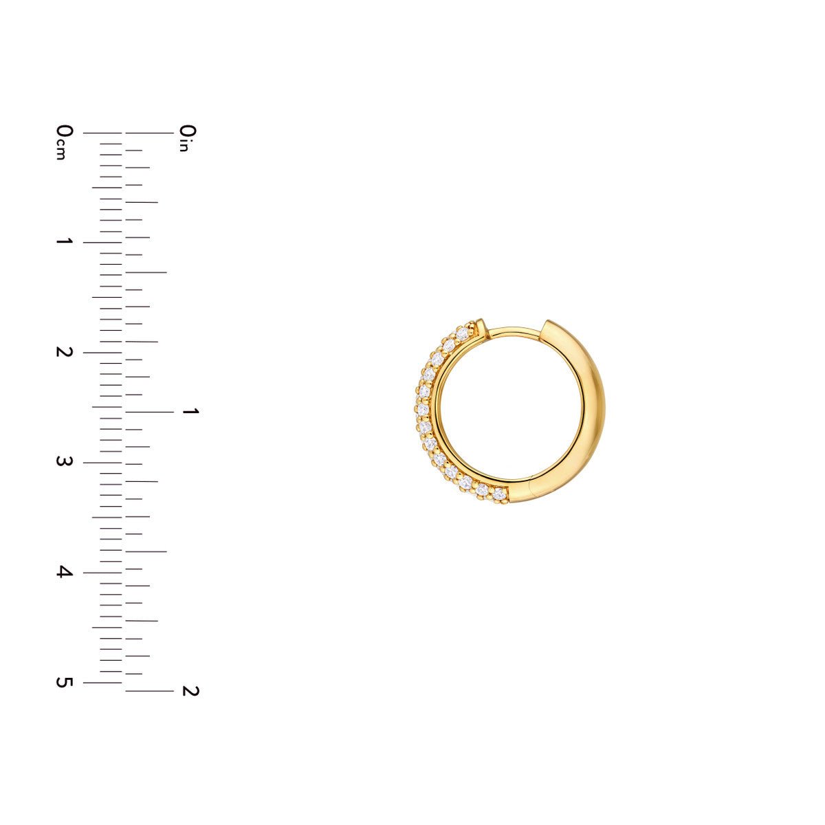 14K Gold 3 Row Diamond Pave Huggies (3/4tcw) Birmingham Jewelry Earrings Birmingham Jewelry 