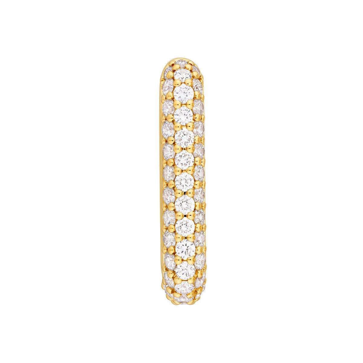 14K Gold 3 Row Pave Diamond Paper Clip Earrings (1-3/8tcw) Birmingham Jewelry Earrings Birmingham Jewelry 
