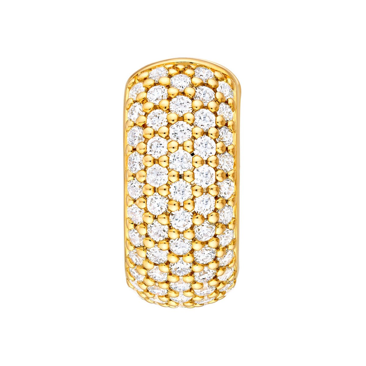 14K Gold 5 Row Diamond Pave Huggies (1/2tcw) Birmingham Jewelry Earrings Birmingham Jewelry 