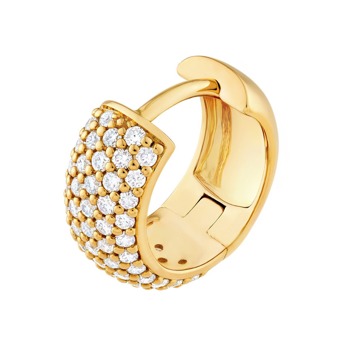 14K Gold 5 Row Diamond Pave Huggies (1/2tcw) Birmingham Jewelry Earrings Birmingham Jewelry 