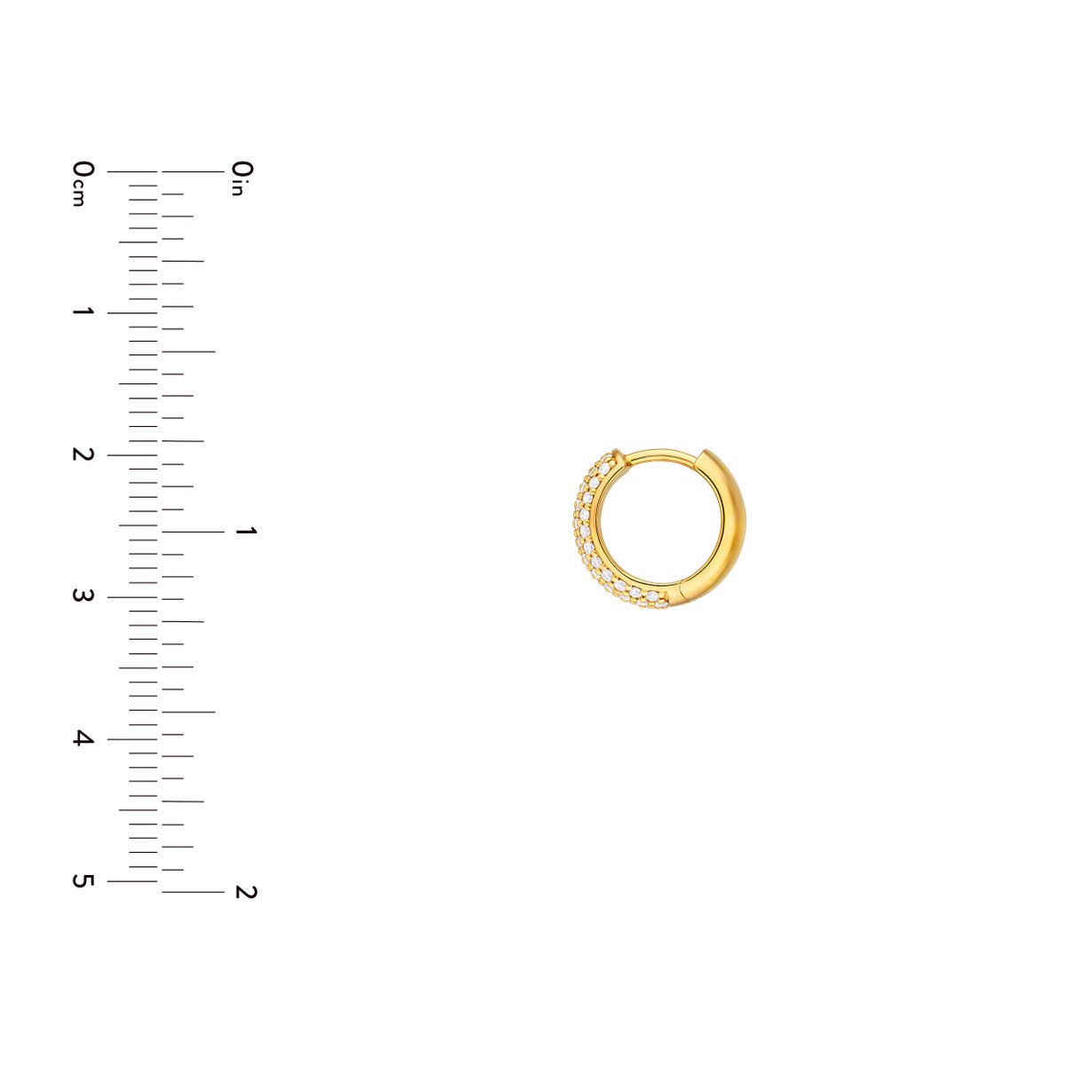 14K Gold 5 Row Diamond Pave Huggies (1/2tcw) Birmingham Jewelry Earrings Birmingham Jewelry 