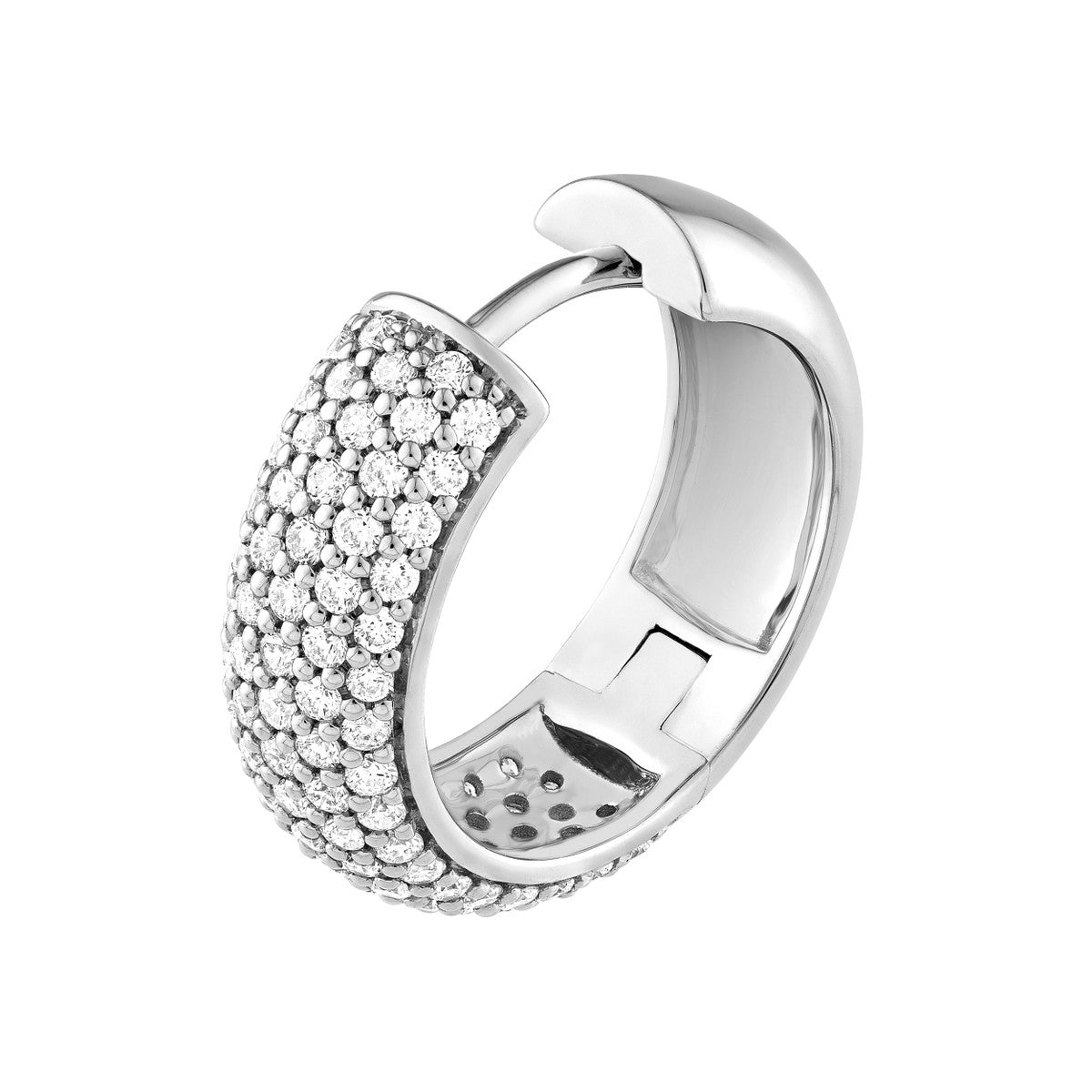 14K Gold 5 Row Diamond Pave Huggies (7/8tcw) Birmingham Jewelry Earrings Birmingham Jewelry 