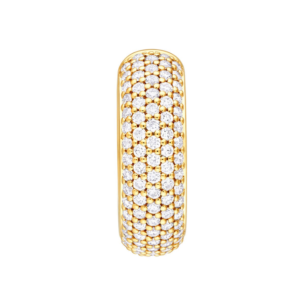 14K Gold 5 Row Diamond Pave Huggies (7/8tcw) Birmingham Jewelry Earrings Birmingham Jewelry 