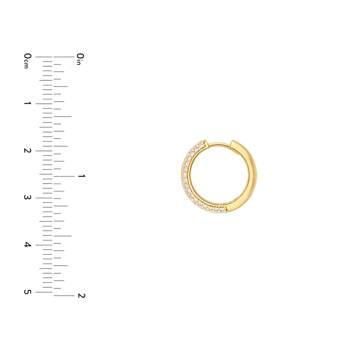14K Gold 5 Row Diamond Pave Huggies (7/8tcw) Birmingham Jewelry Earrings Birmingham Jewelry 