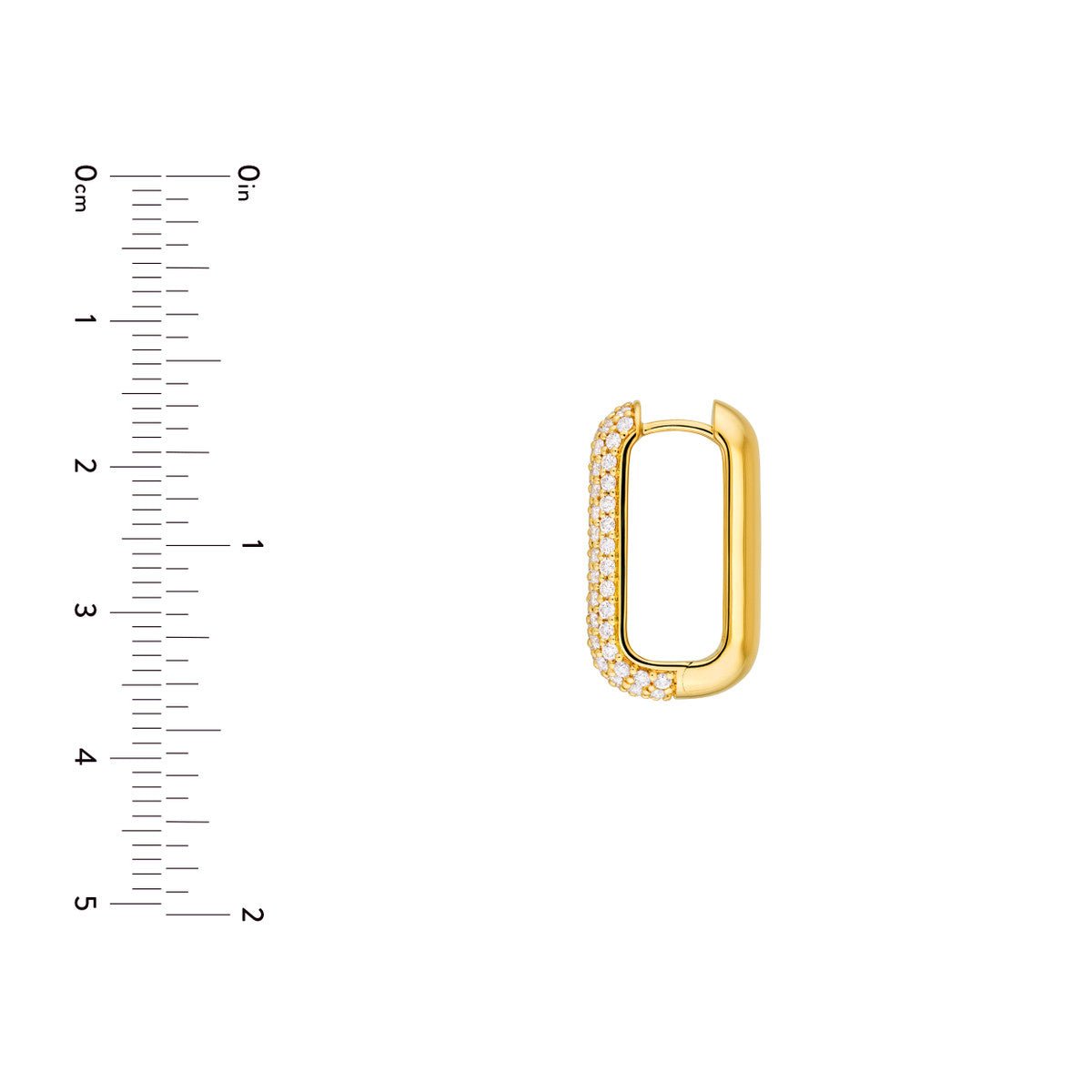 Birmingham Jewelry - 14K Gold 5 Row Pave Diamond Paper Clip Earrings (1 - 1/2tcw) - Birmingham Jewelry