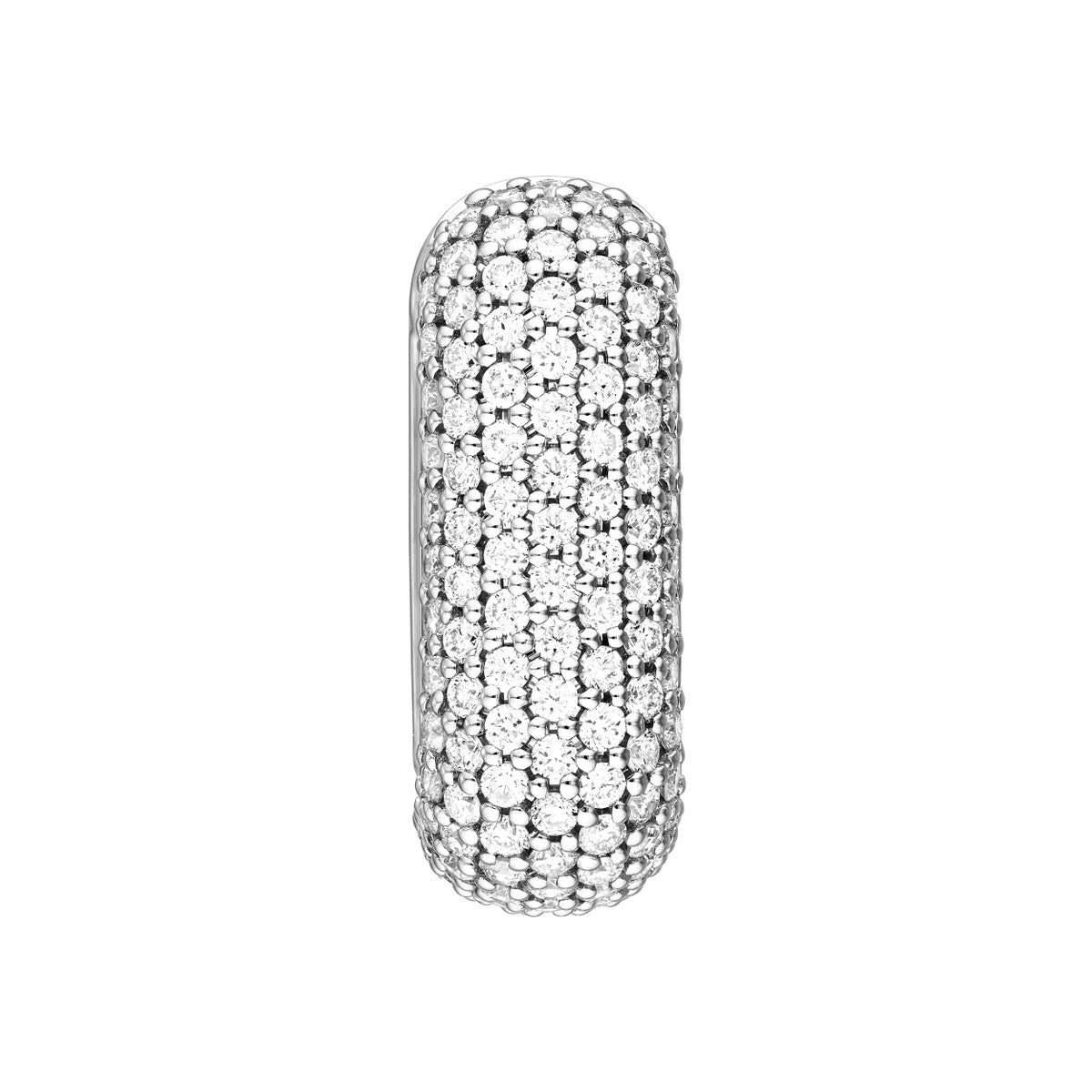 14K Gold 5 Row Pave Diamond Paper Clip Huggies (1-1/3tcw) Birmingham Jewelry Earrings Birmingham Jewelry 