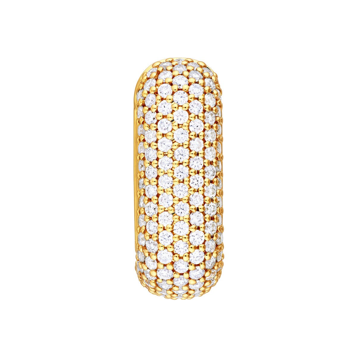 14K Gold 5 Row Pave Diamond Paper Clip Huggies (1-1/3tcw) Birmingham Jewelry Earrings Birmingham Jewelry 