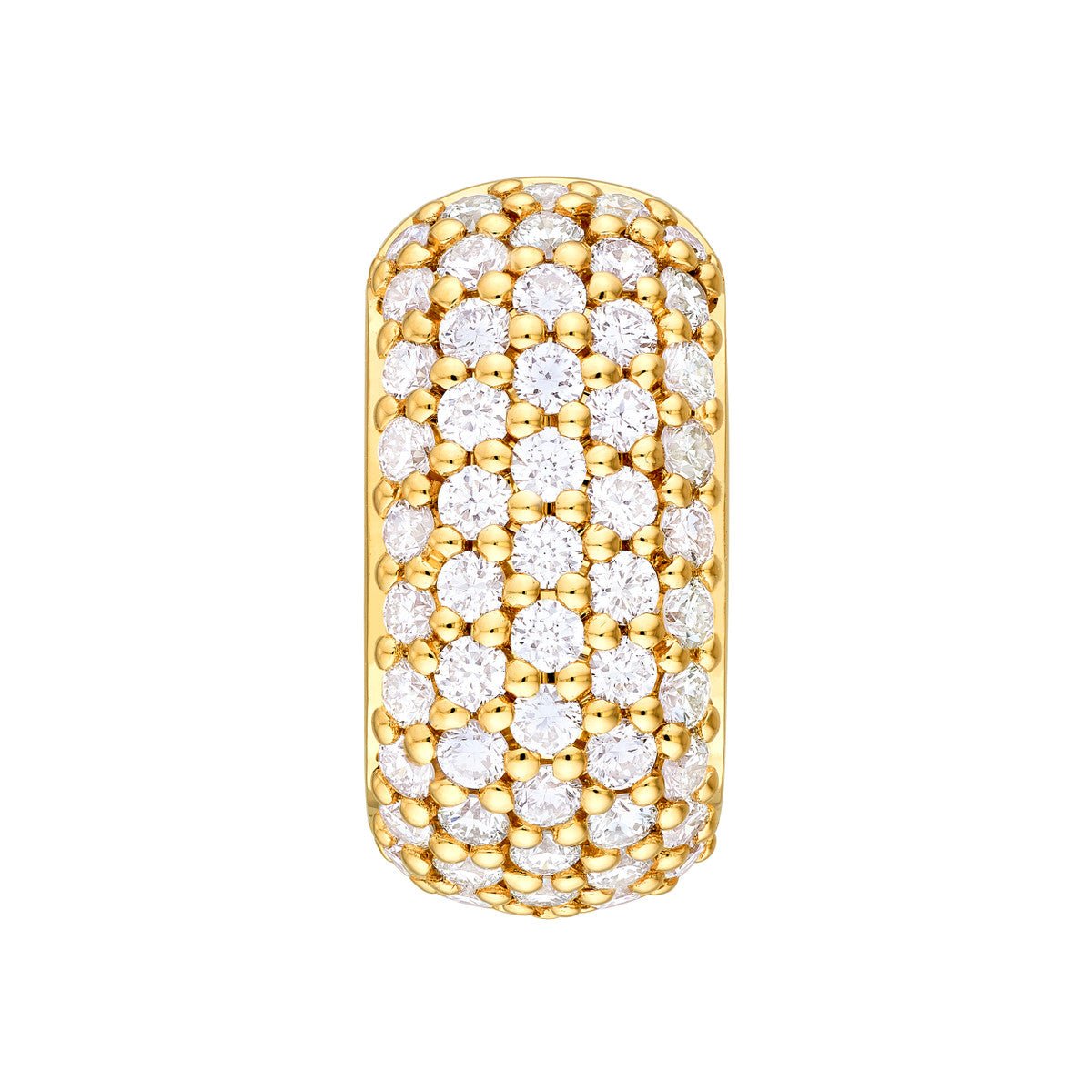 14K Gold 5 Row Pave Diamond Paper Clip Huggies (7/8tcw) Birmingham Jewelry Earrings Birmingham Jewelry 