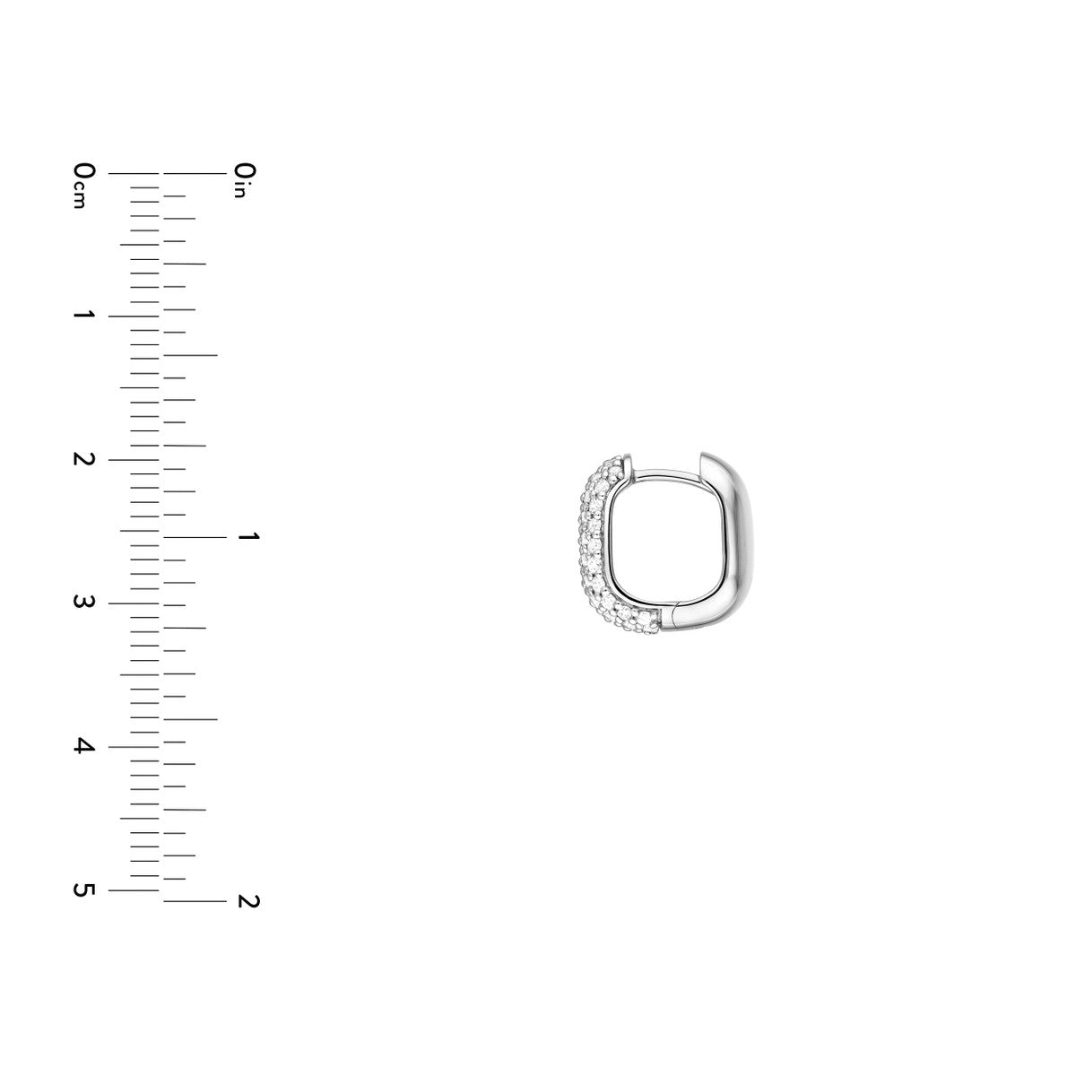 14K Gold 5 Row Pave Diamond Paper Clip Huggies (7/8tcw) Birmingham Jewelry Earrings Birmingham Jewelry 