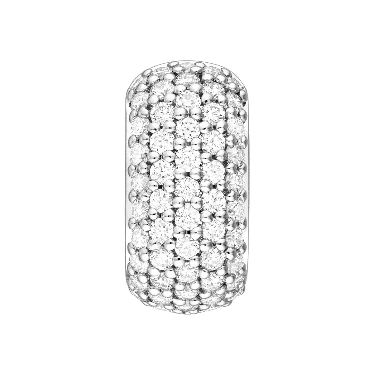 14K Gold 5 Row Pave Diamond Paper Clip Huggies (7/8tcw) Birmingham Jewelry Earrings Birmingham Jewelry 