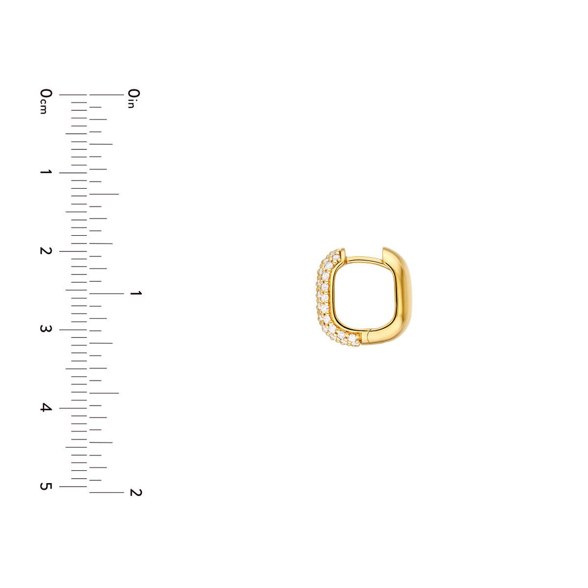 14K Gold 5 Row Pave Diamond Paper Clip Huggies (7/8tcw) Birmingham Jewelry Earrings Birmingham Jewelry 