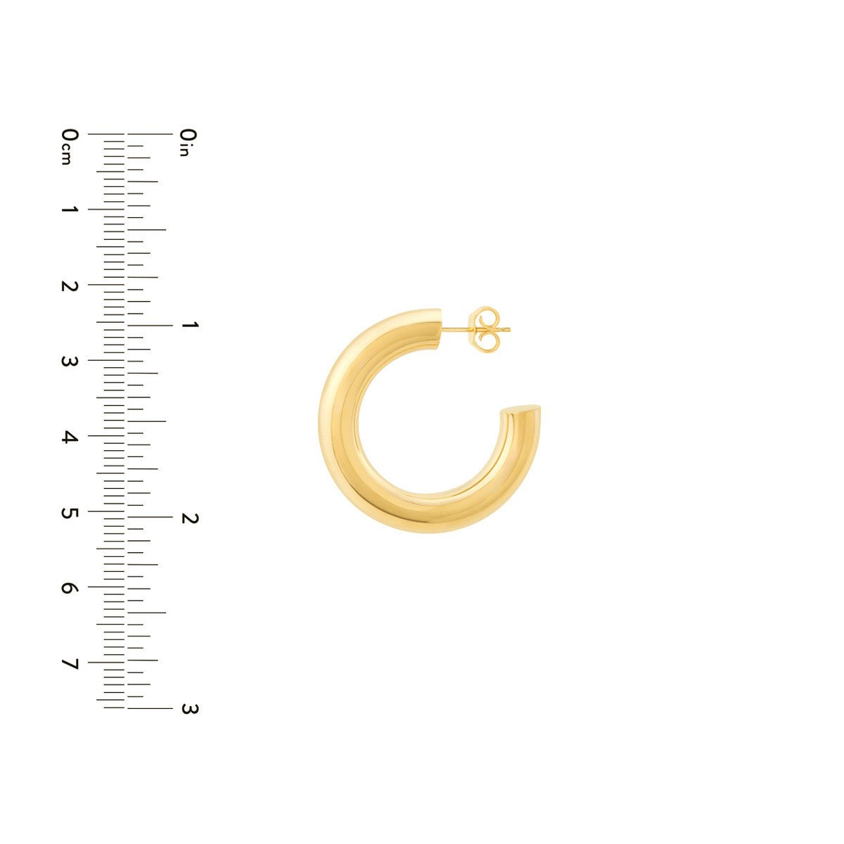14K Gold 6.00mm x 30.00mm Polished Open Hoop Earrings Birmingham Jewelry Earrings Birmingham Jewelry 