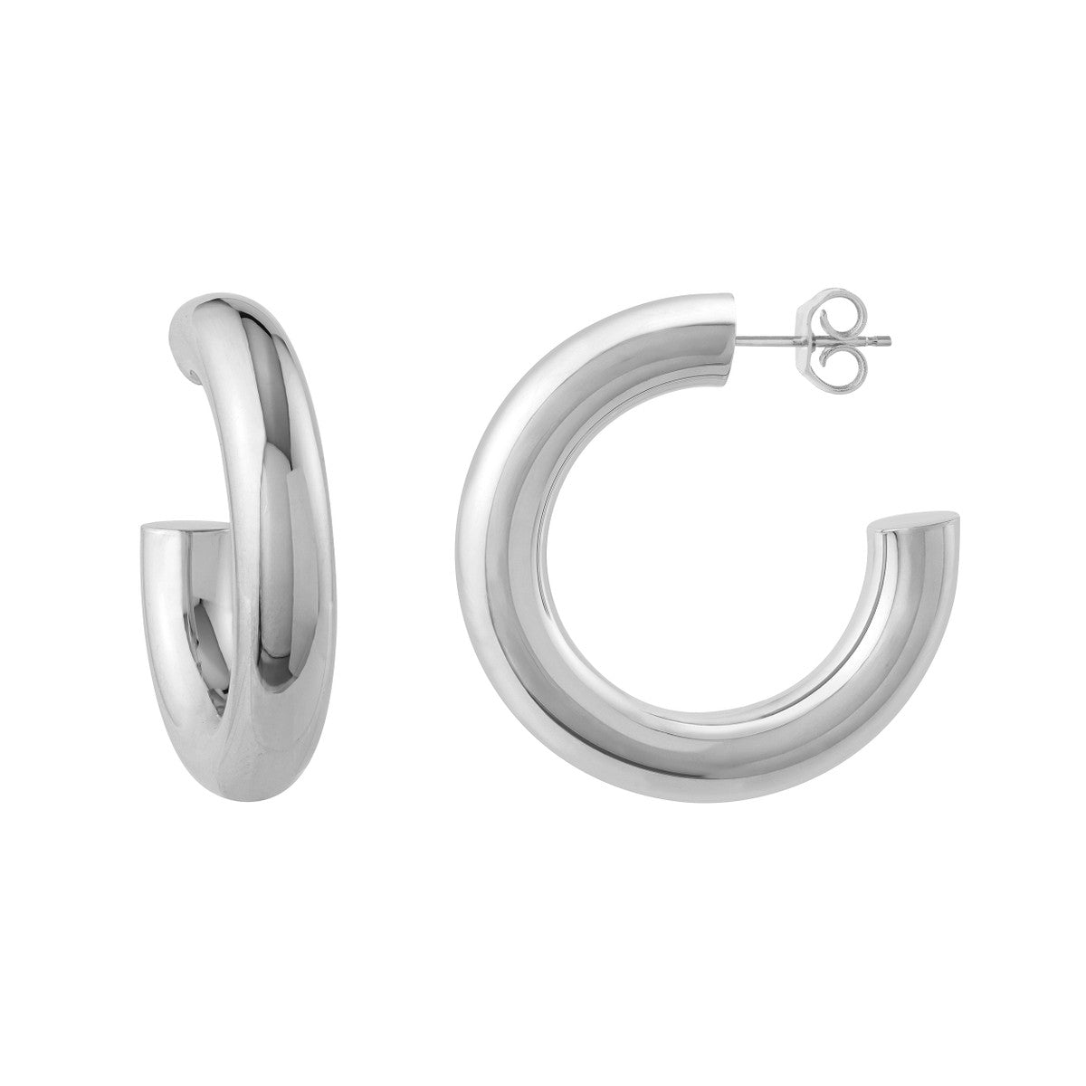 14K Gold 6.00mm x 30.00mm Polished Open Hoop Earrings Birmingham Jewelry Earrings Birmingham Jewelry 