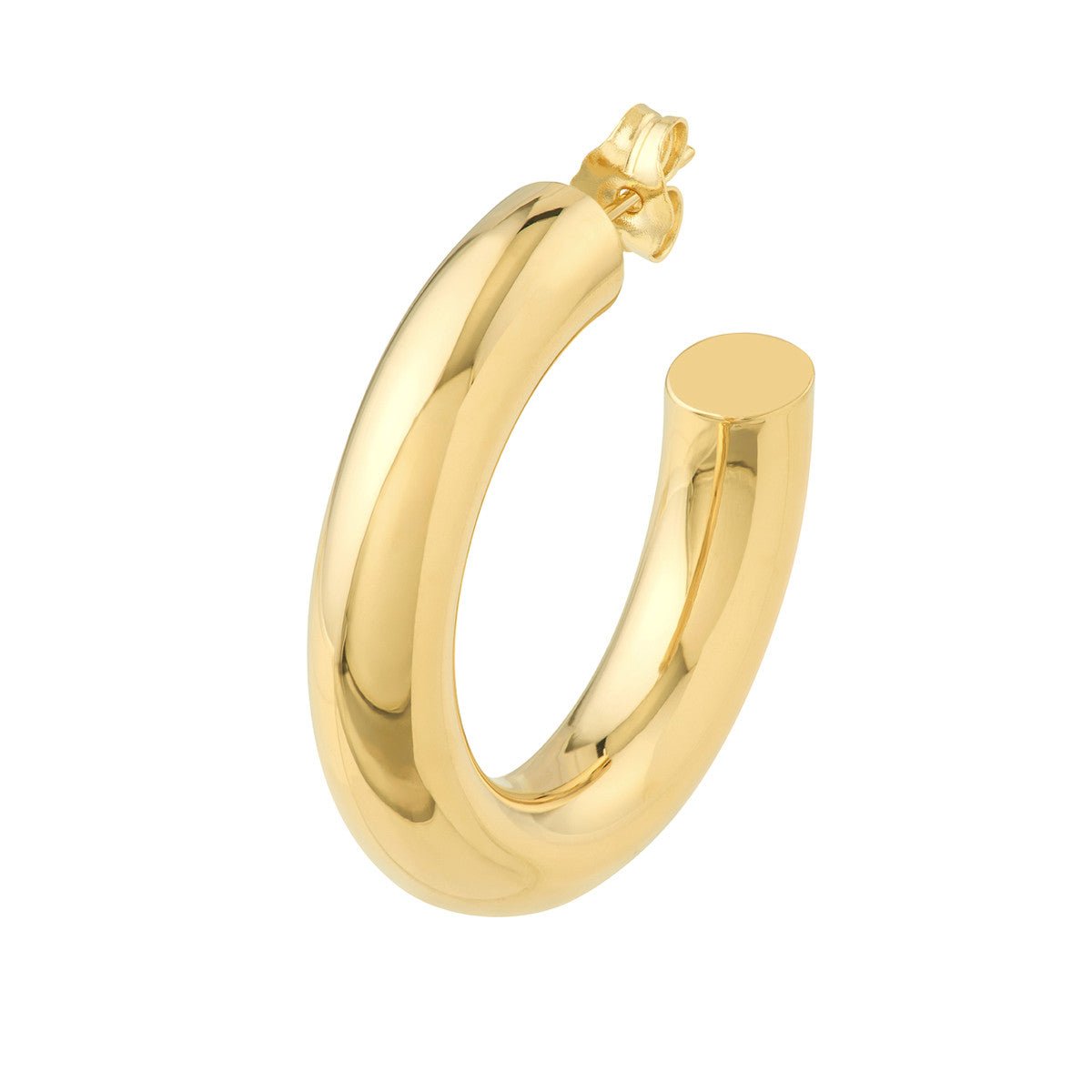 14K Gold 6.00mm x 30.00mm Polished Open Hoop Earrings Birmingham Jewelry Earrings Birmingham Jewelry 