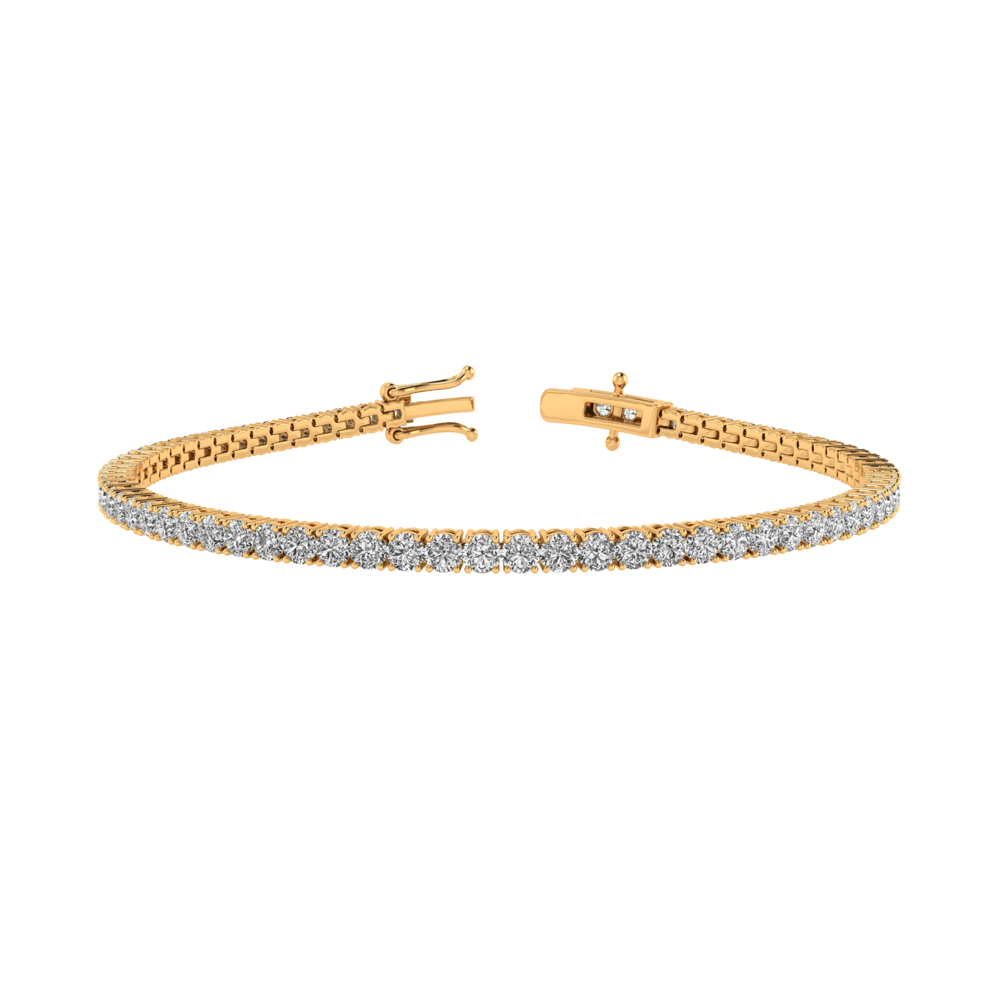Birmingham Jewelry - 14K Gold 7.00" Round Lab Grown Diamond Tennis Bracelet 3.00ct - Birmingham Jewelry