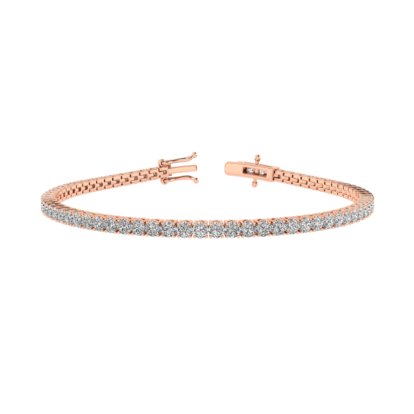 Birmingham Jewelry - 14K Gold 7.00" Round Lab Grown Diamond Tennis Bracelet 3.00ct - Birmingham Jewelry