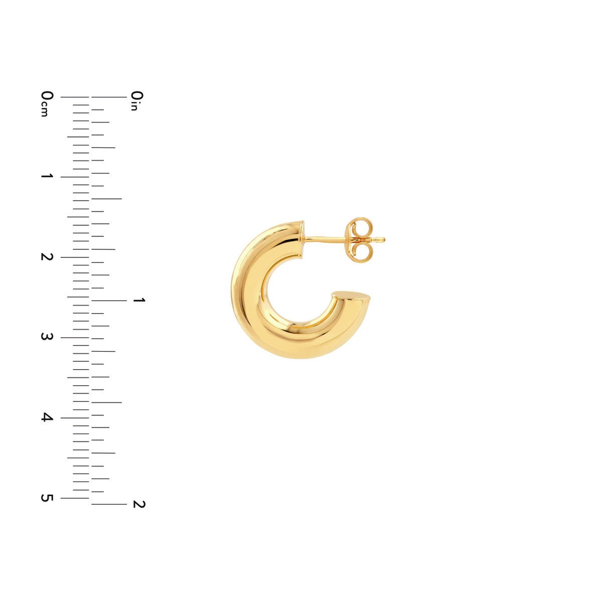 Birmingham Jewelry - 14K Gold 8.00mm ID Polished Tubular Hoop Earrings - Birmingham Jewelry