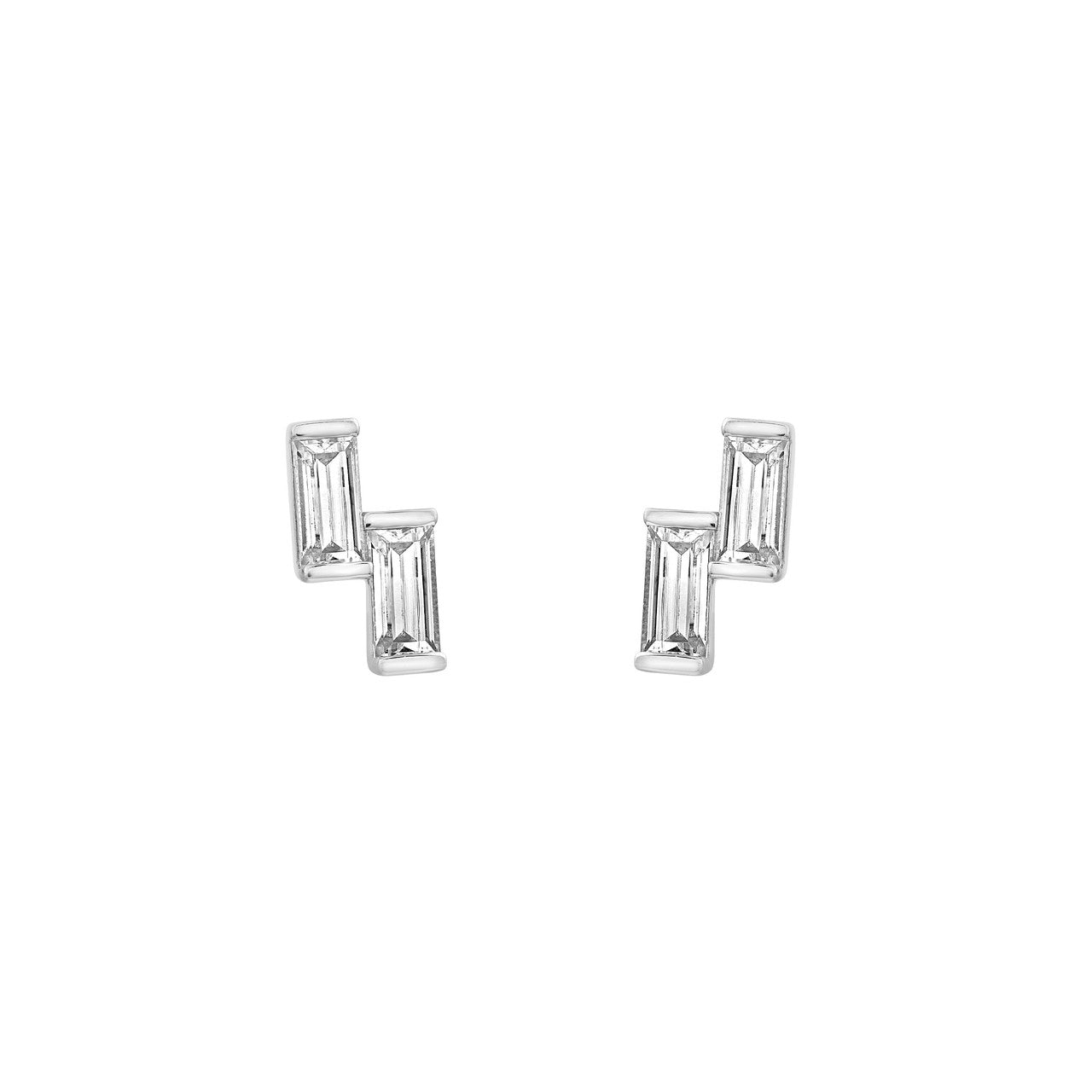Birmingham Jewelry - 14K Gold Baguette Diamond Stud Earrings - Birmingham Jewelry