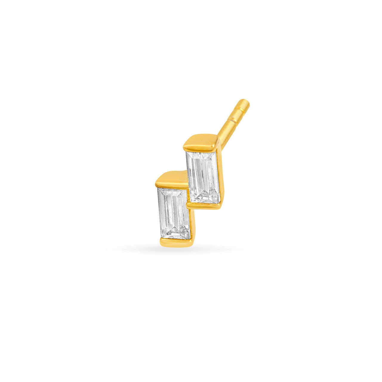 Birmingham Jewelry - 14K Gold Baguette Diamond Stud Earrings - Birmingham Jewelry