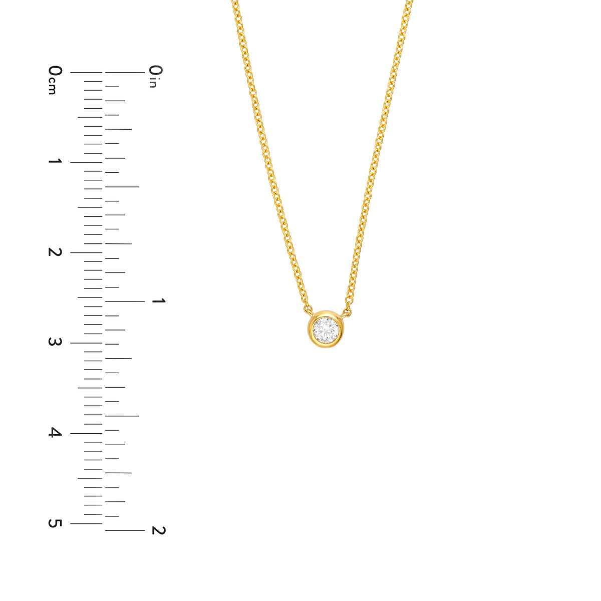 Birmingham Jewelry - 14K Gold Bezel Set Round Diamond Necklace (1/10tcw) - Birmingham Jewelry