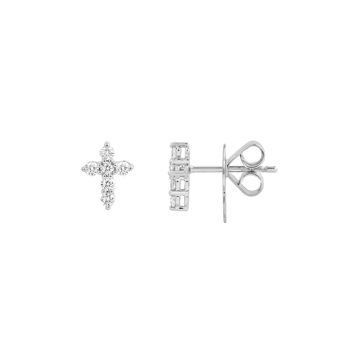 14K Gold Diamond Cross Earrings (1/3tcw) Birmingham Jewelry Earrings Birmingham Jewelry 