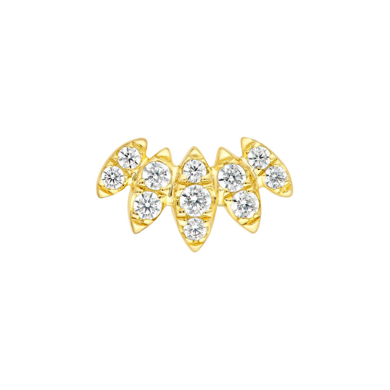Birmingham Jewelry - 14K Gold Diamond Flower Stud Earrings - Birmingham Jewelry