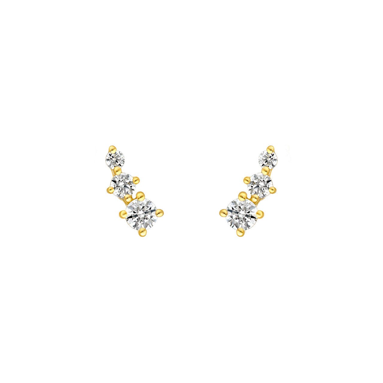 Birmingham Jewelry - 14K Gold Diamond Graduated Earrings - Birmingham Jewelry