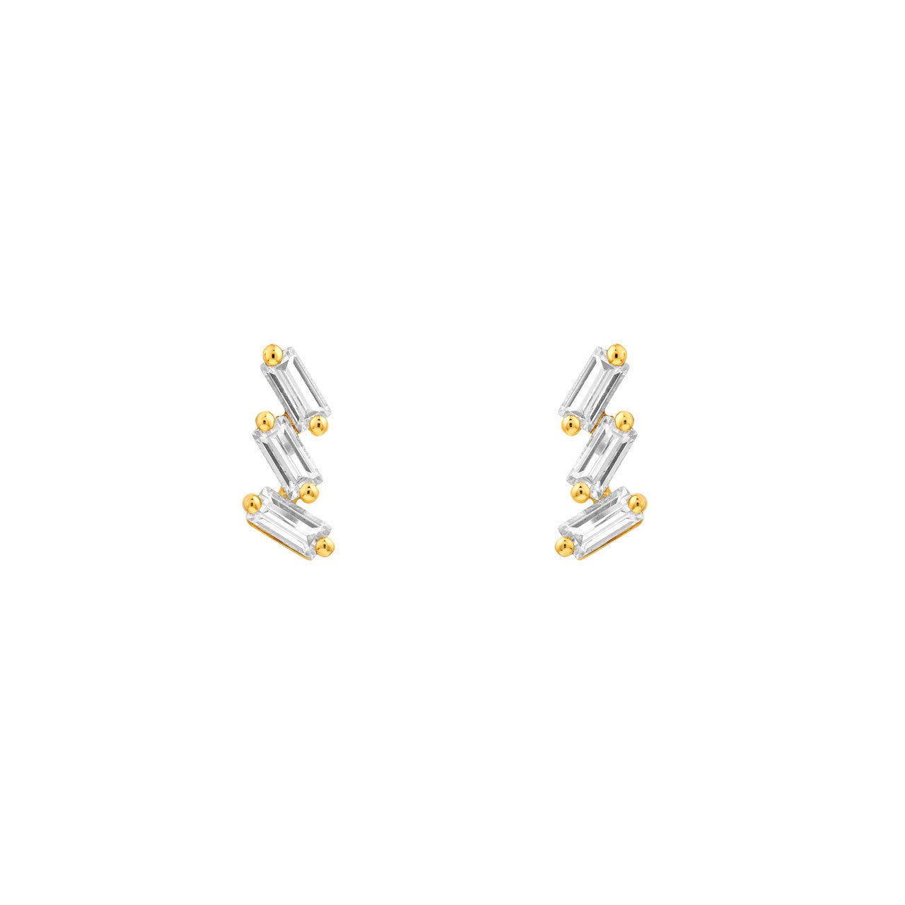 Birmingham Jewelry - 14K Gold Diamond Helix Earrings - Birmingham Jewelry