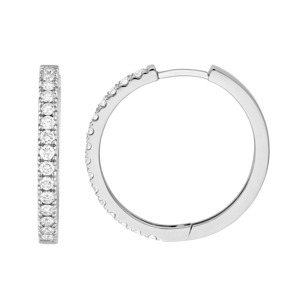14K Gold Diamond Hoop Earrings (7/8tcw) Birmingham Jewelry Earrings Birmingham Jewelry 