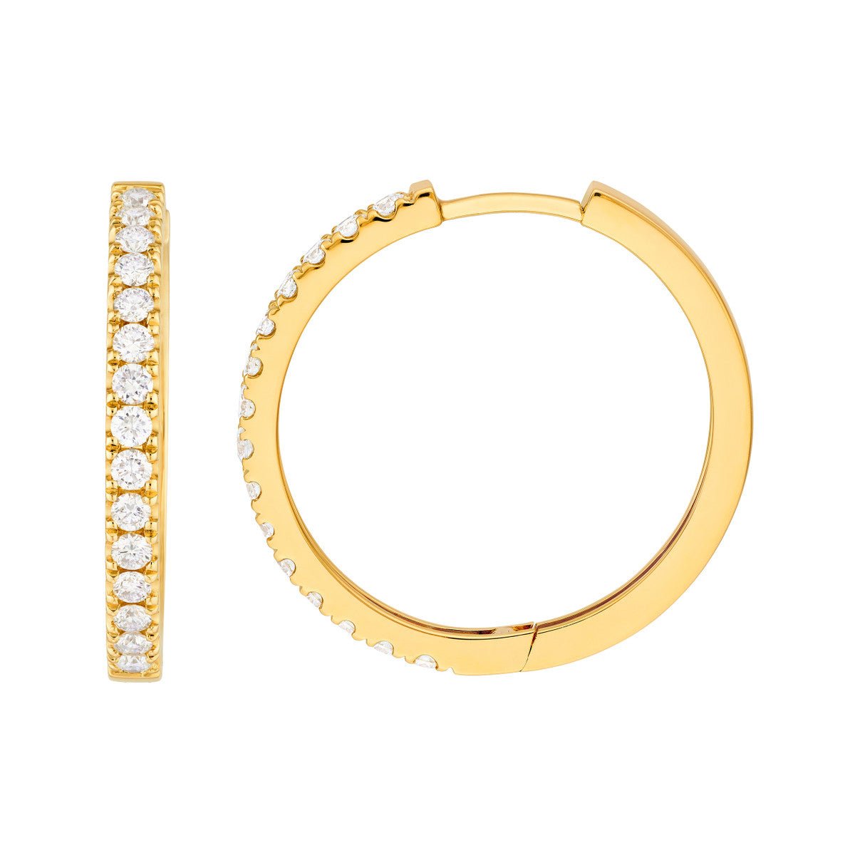 14K Gold Diamond Hoop Earrings (7/8tcw) Birmingham Jewelry Earrings Birmingham Jewelry 