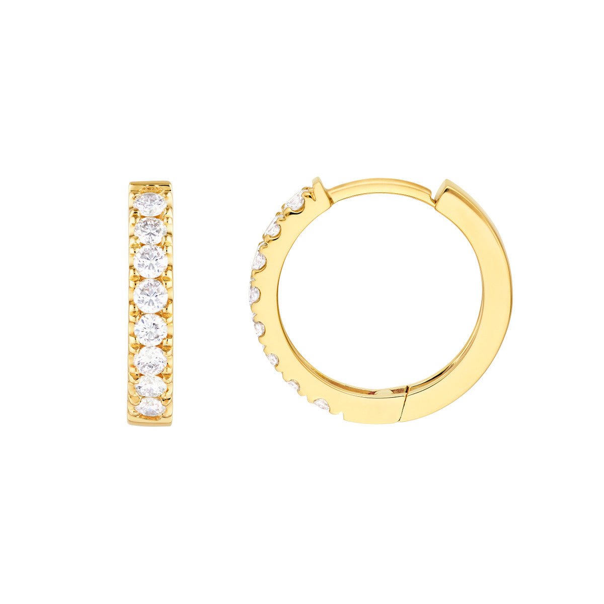 14K Gold Diamond Huggie Earrings (1/2tcw) Birmingham Jewelry Earrings Birmingham Jewelry 