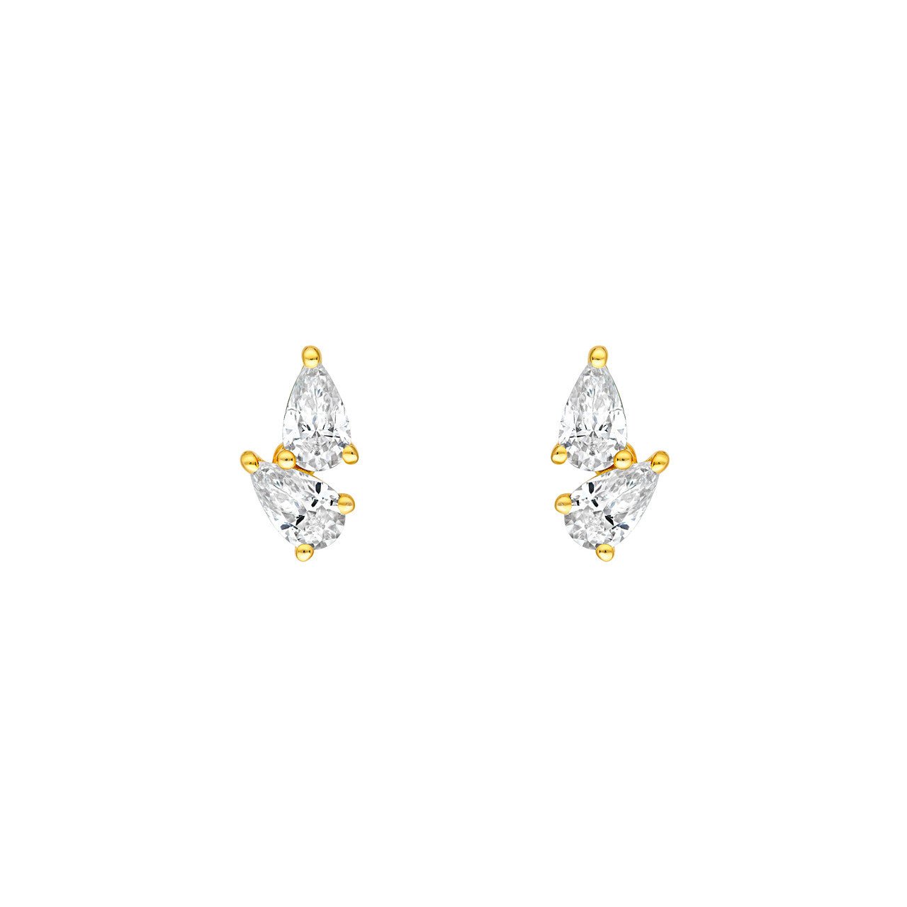 Birmingham Jewelry - 14K Gold Diamond Pear Stud Earrings - Birmingham Jewelry