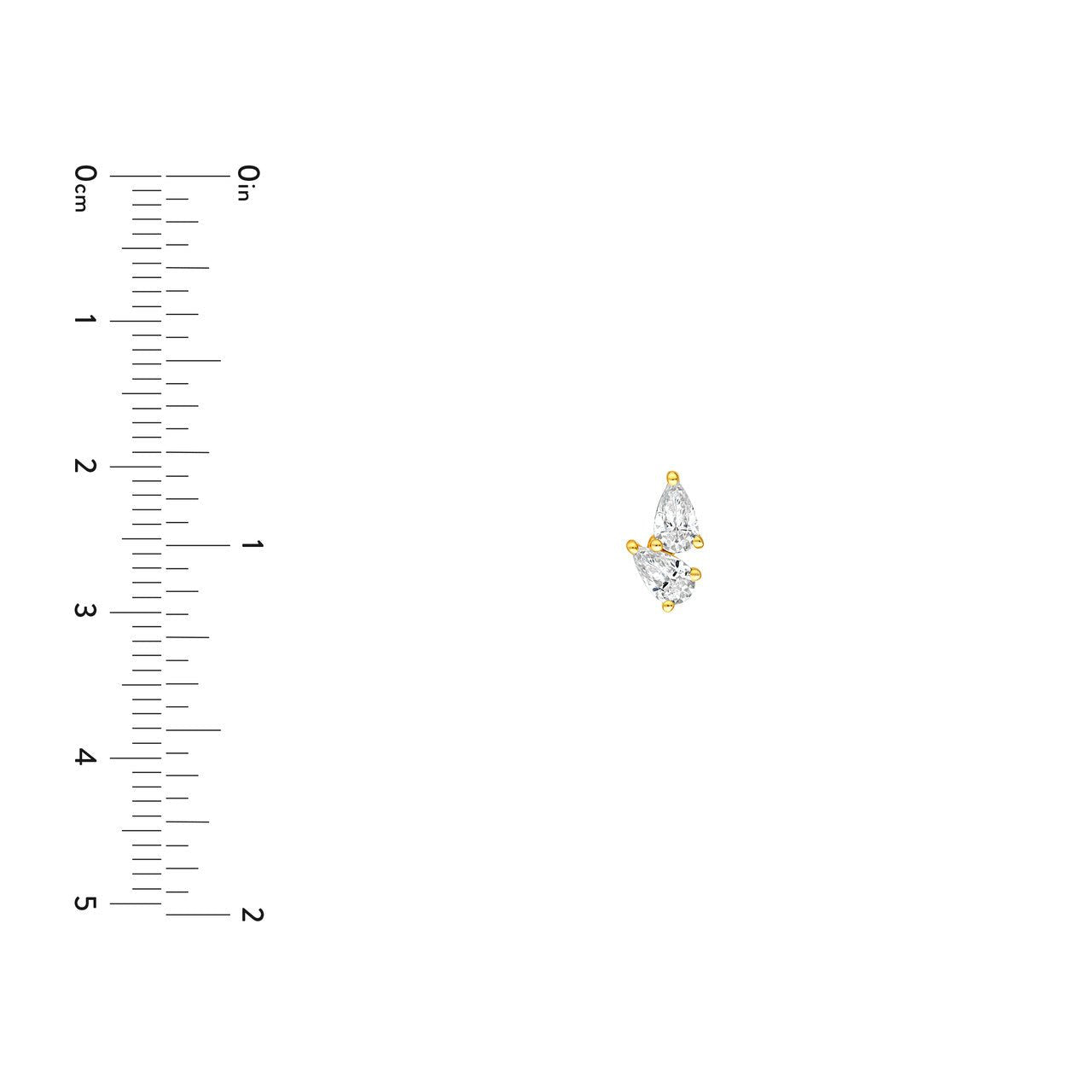 Birmingham Jewelry - 14K Gold Diamond Pear Stud Earrings - Birmingham Jewelry