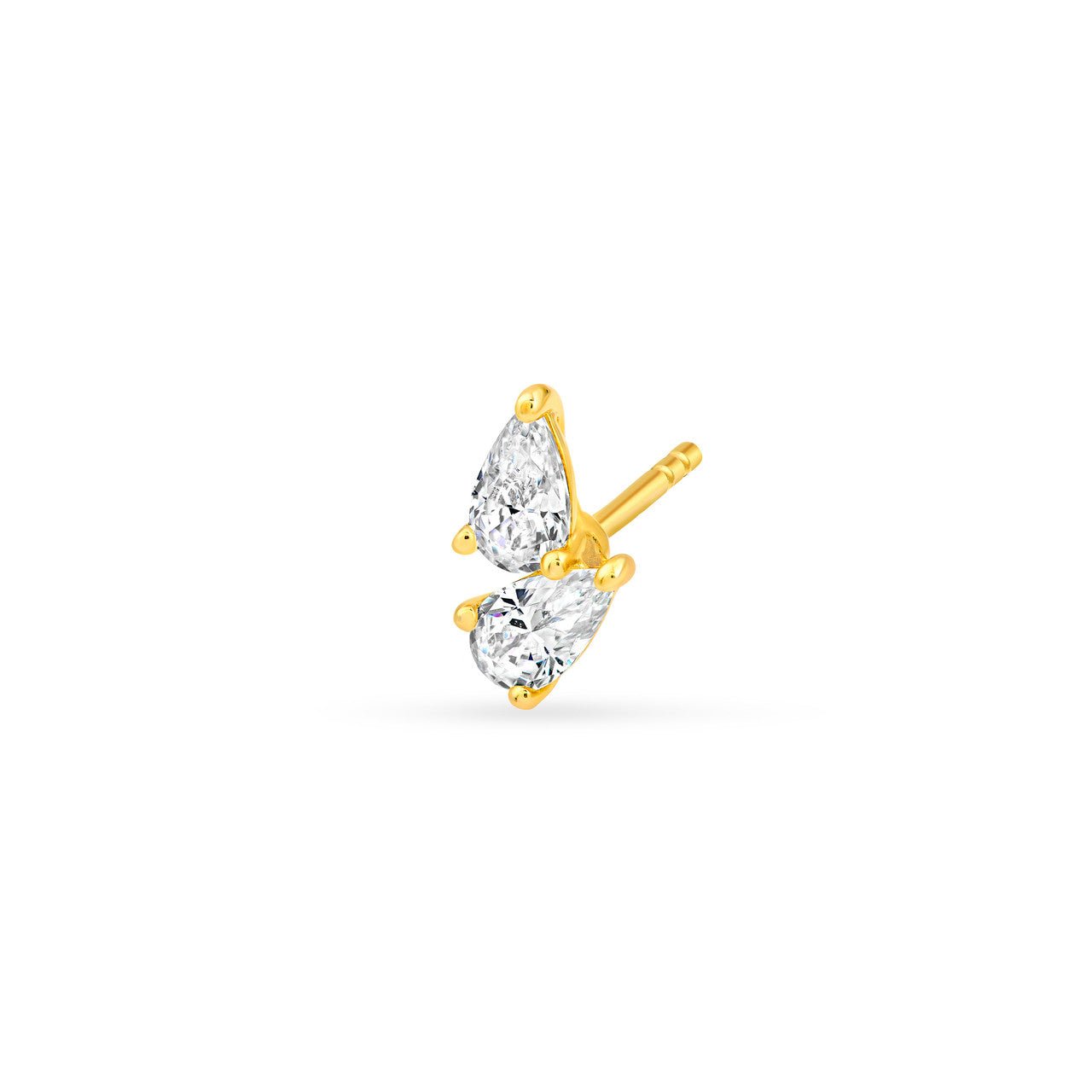 Birmingham Jewelry - 14K Gold Diamond Pear Stud Earrings - Birmingham Jewelry